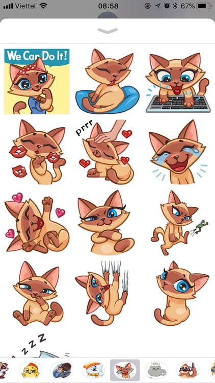 Kitty Cat Emoji Funny Stickers