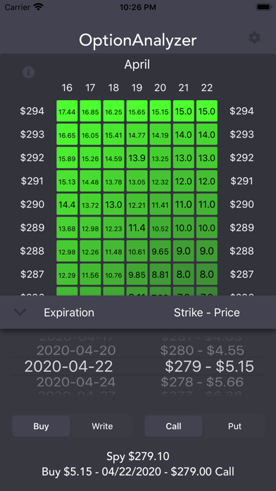 Option Analyzer screenshot 2