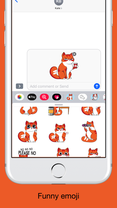 Red cat - Emoji and Stickers screenshot 3