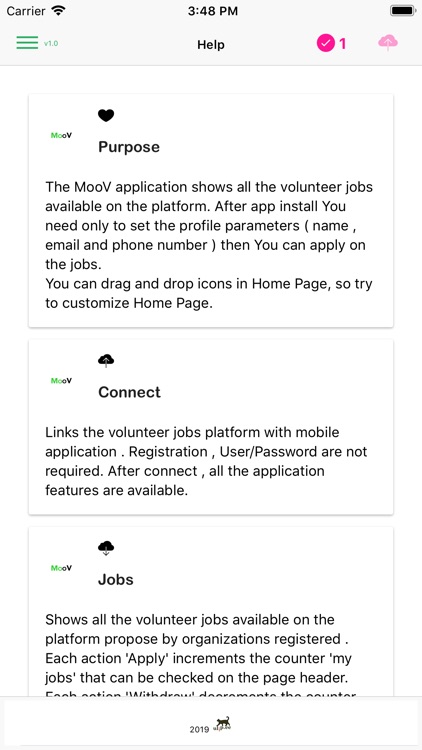 MooV volunteers jobs