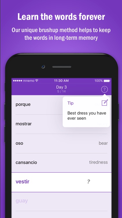 Learn Spanish with Mnemo
