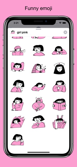 Japan girl in Pink - stickers(圖3)-速報App