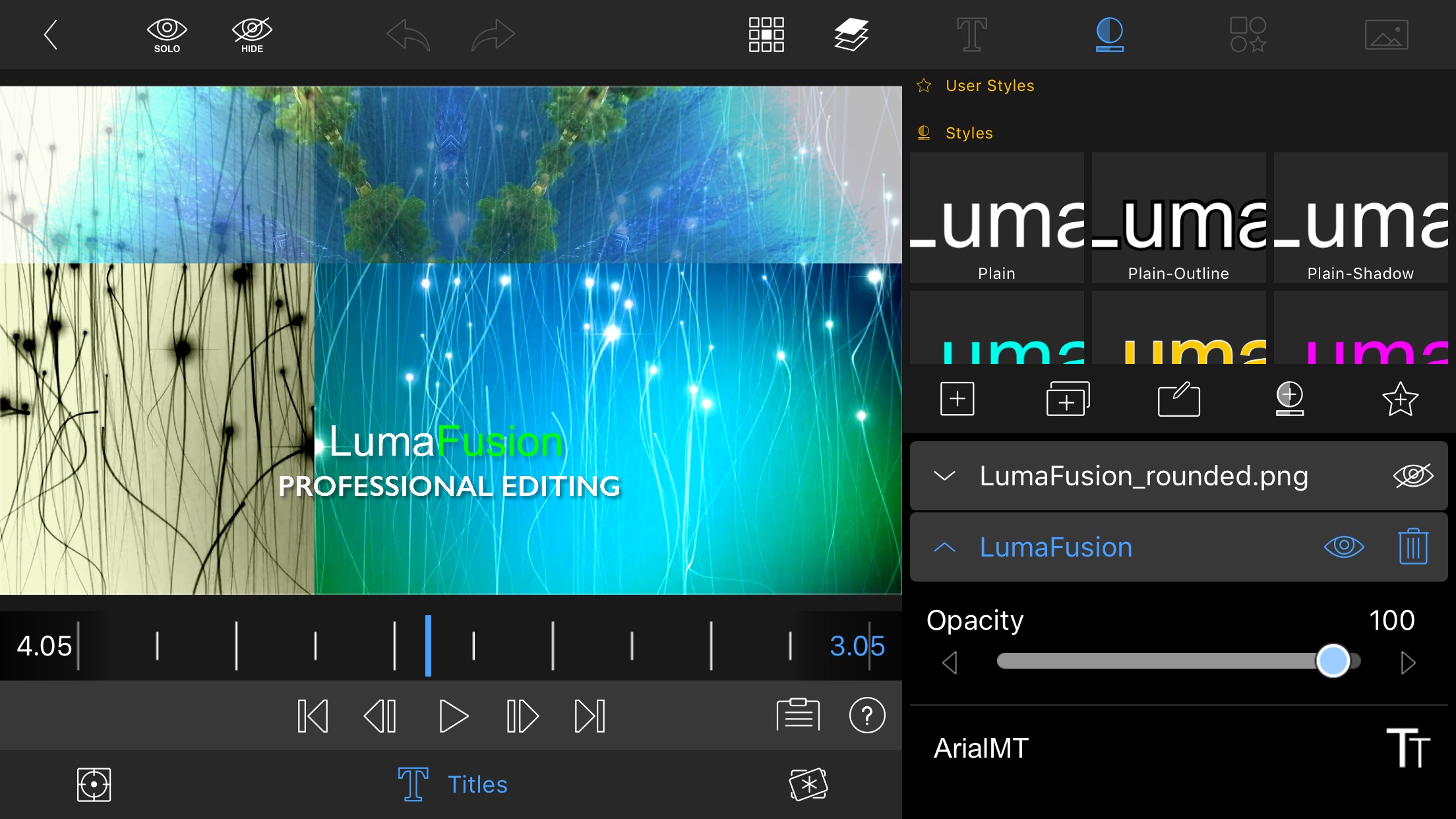 Screenshot do app LumaFusion