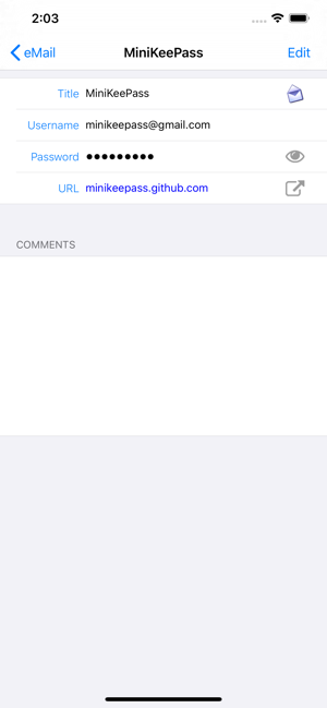 ‎MiniKeePass Screenshot