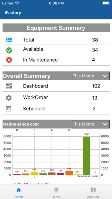 iFactory Plant Maintenance app screenshot 2