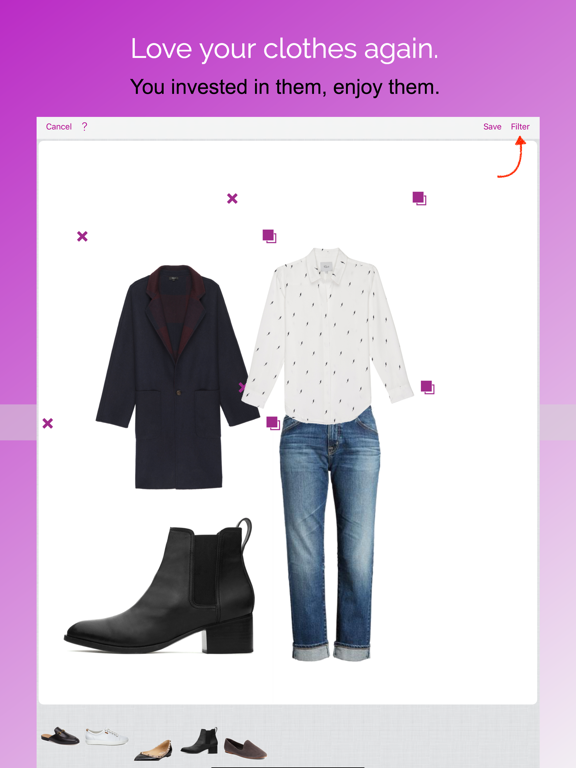 iPad Image of Pureple Outfit Planner