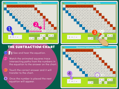 Montessori Subtraction Charts screenshot 2