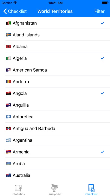 List of Countries - Atlas App