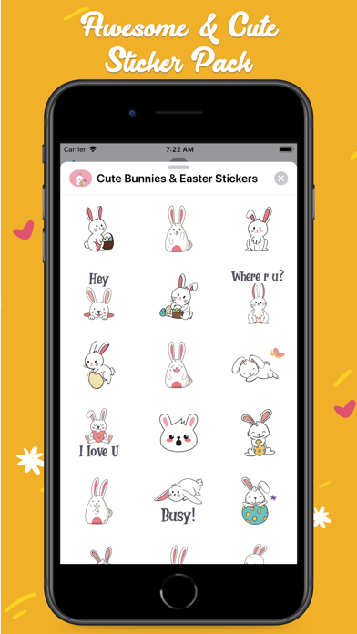 Cute Bunnies & Easter Stickers screenshot 2