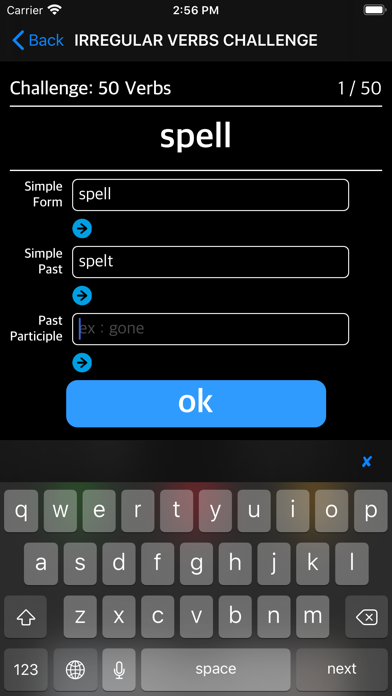 IrregularVerbsChallenge screenshot 3