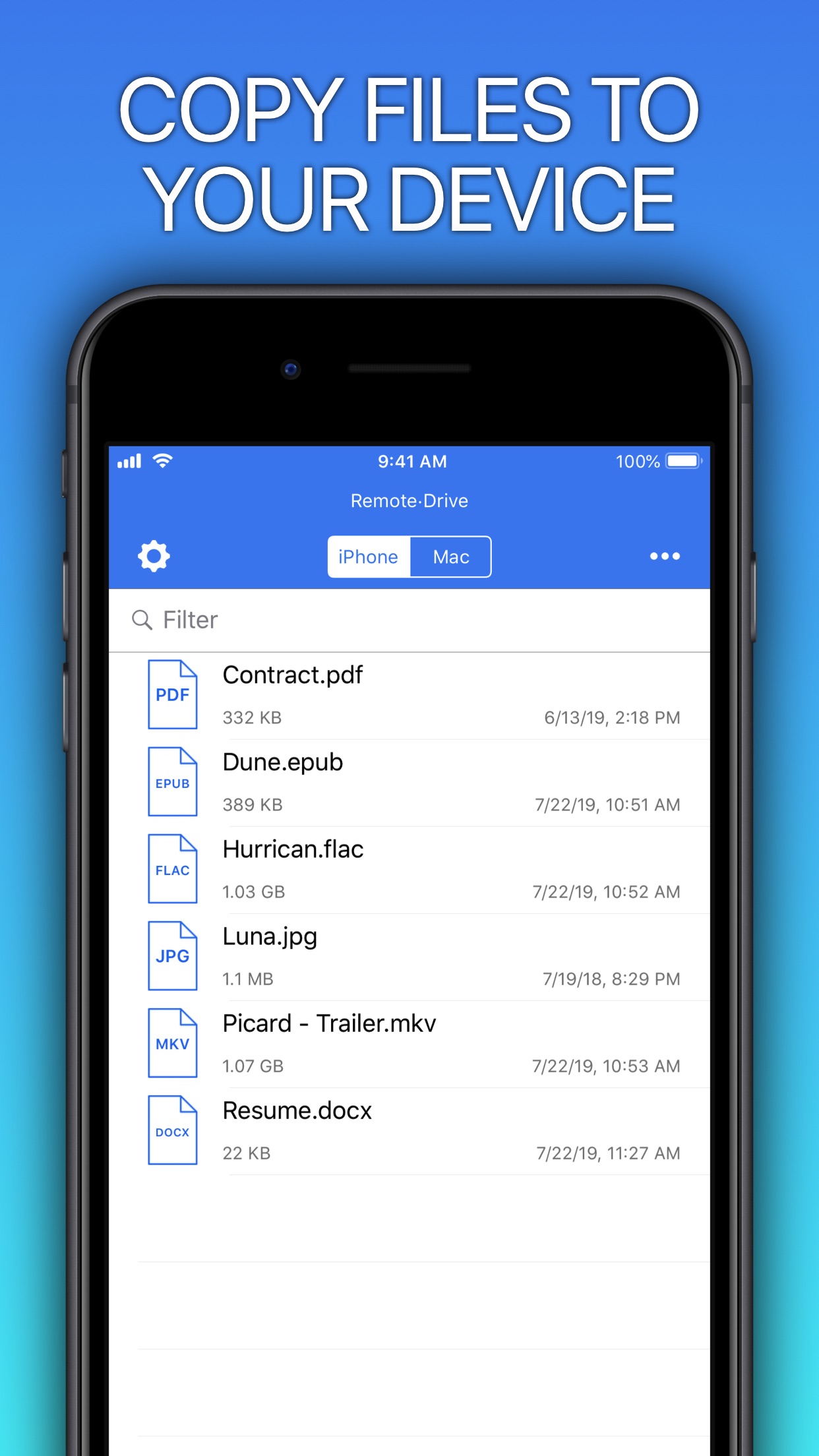 Screenshot do app Remote Drive for Mac - Pro