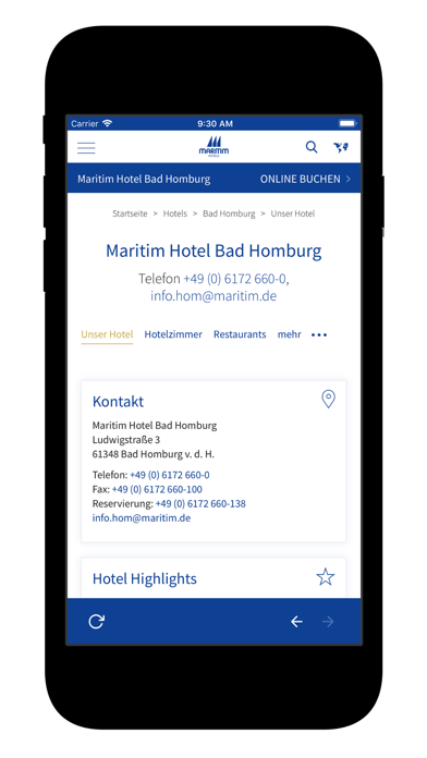 Maritim Hotels AppScreenshot von 3