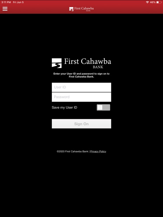 First Cahawba Bank for iPad