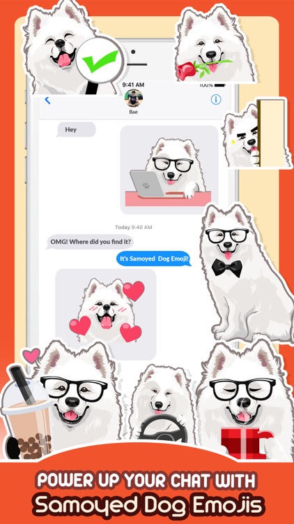 Samoyed Dog Emoji Sticker Pack