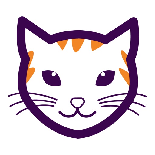 Happy Kitty Cute Face (Purple)