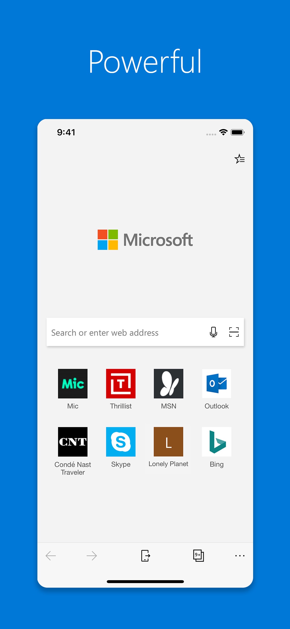 Screenshot do app Microsoft Edge