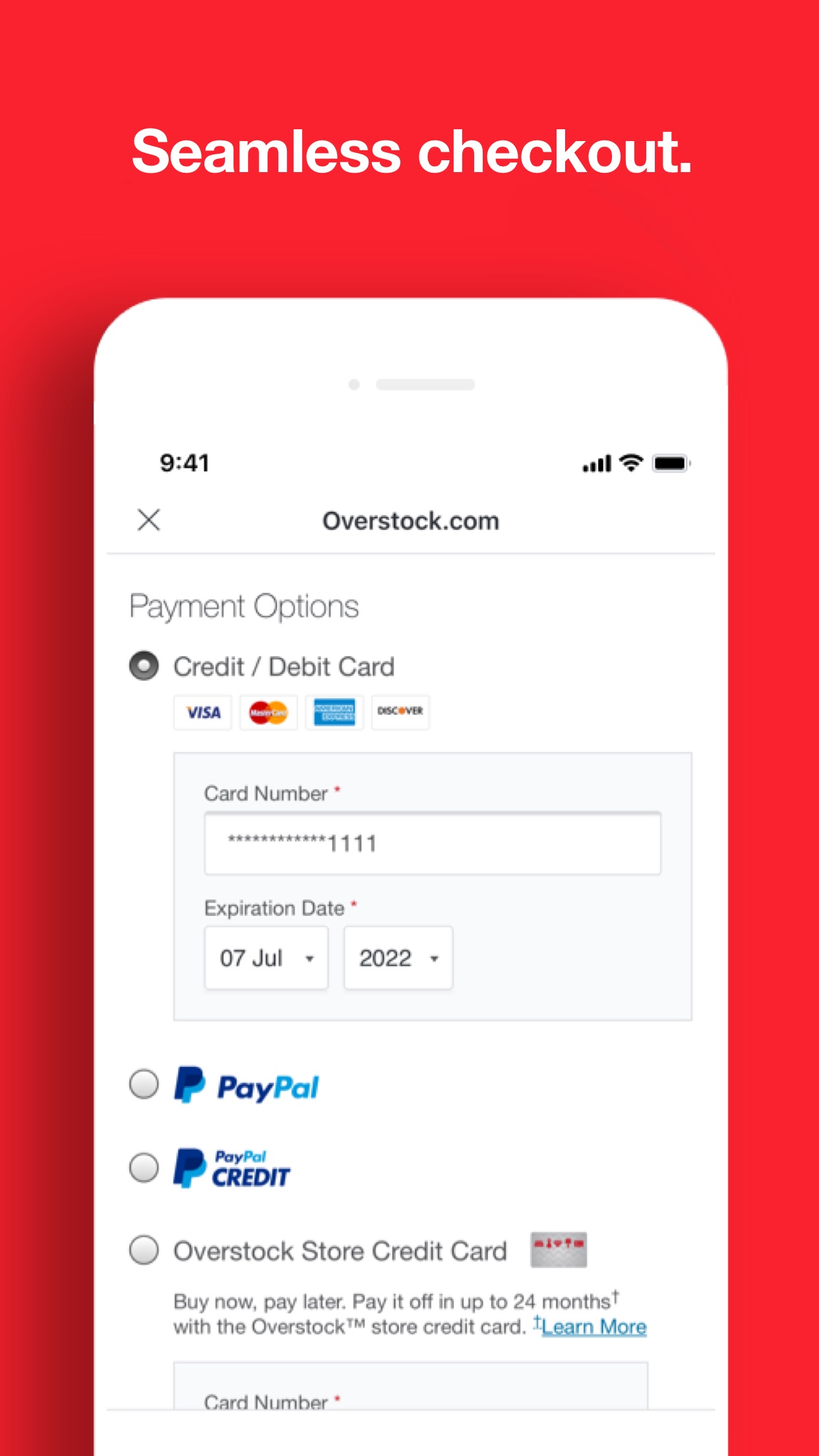Screenshot do app Overstock — Furniture & Decor