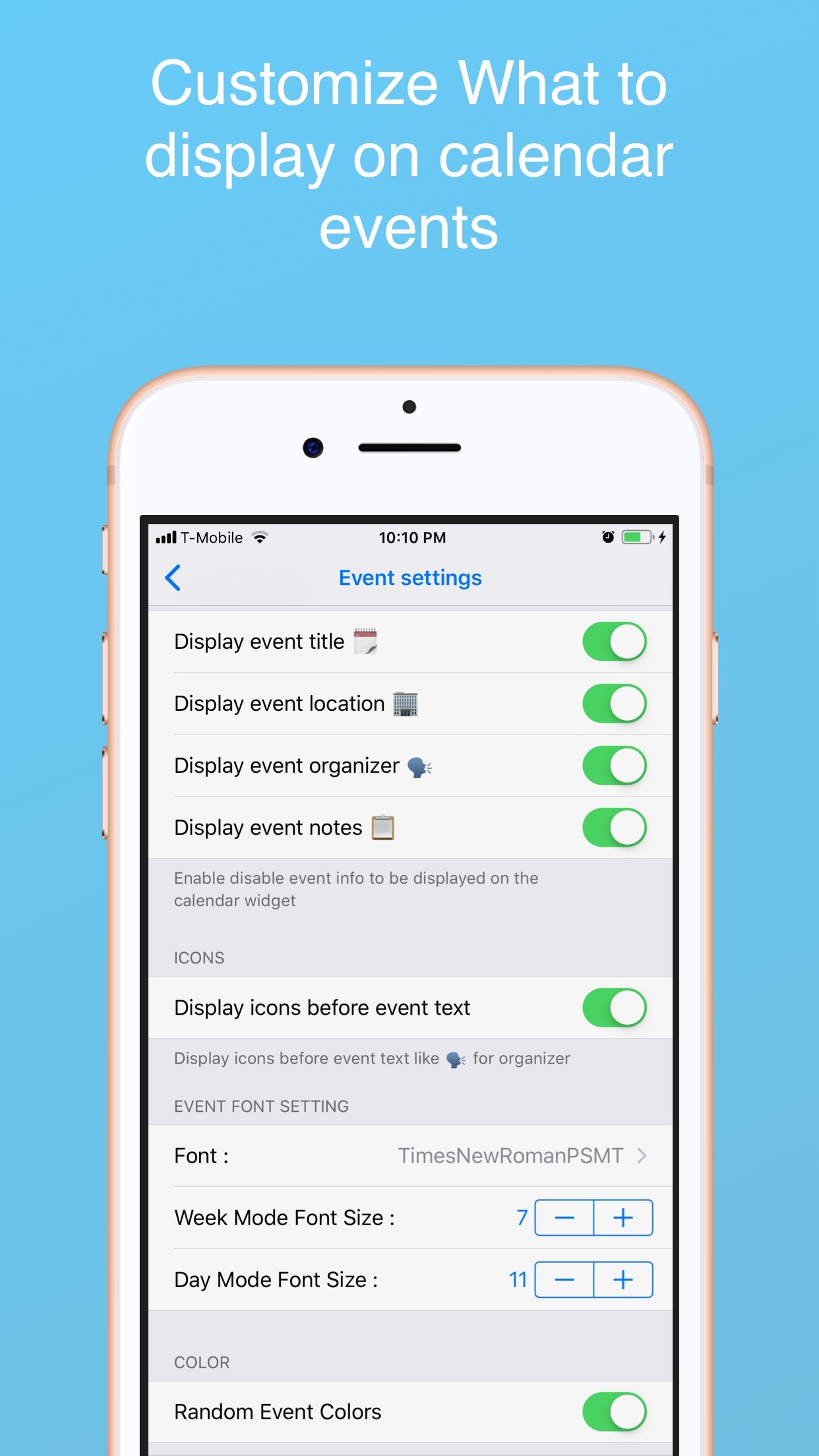 Screenshot do app Week Calendar Widget Pro