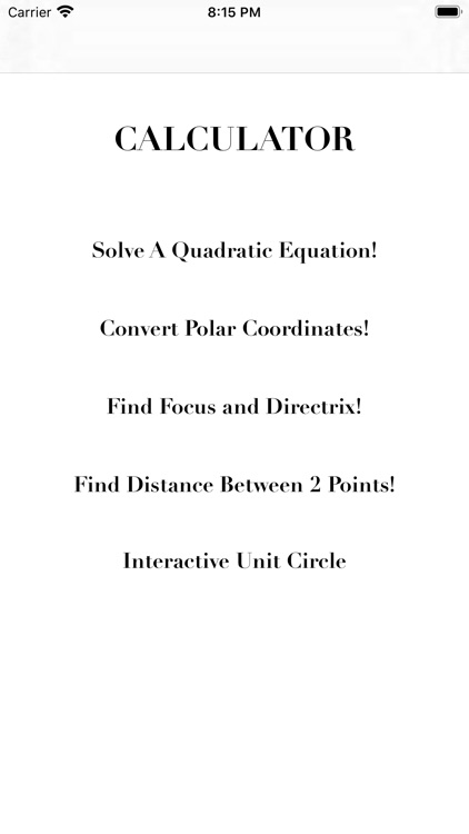 Function Quadratic