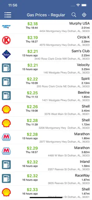 Captura de Pantalla 1 Gas Prices Near You iphone