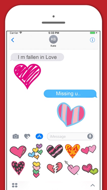 Heart Sketch iMessage Stickers