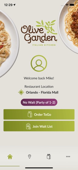 Olive Garden Italian Kitchen app screenshot