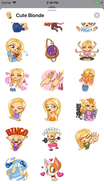 Cute Blonde Sticker Pack