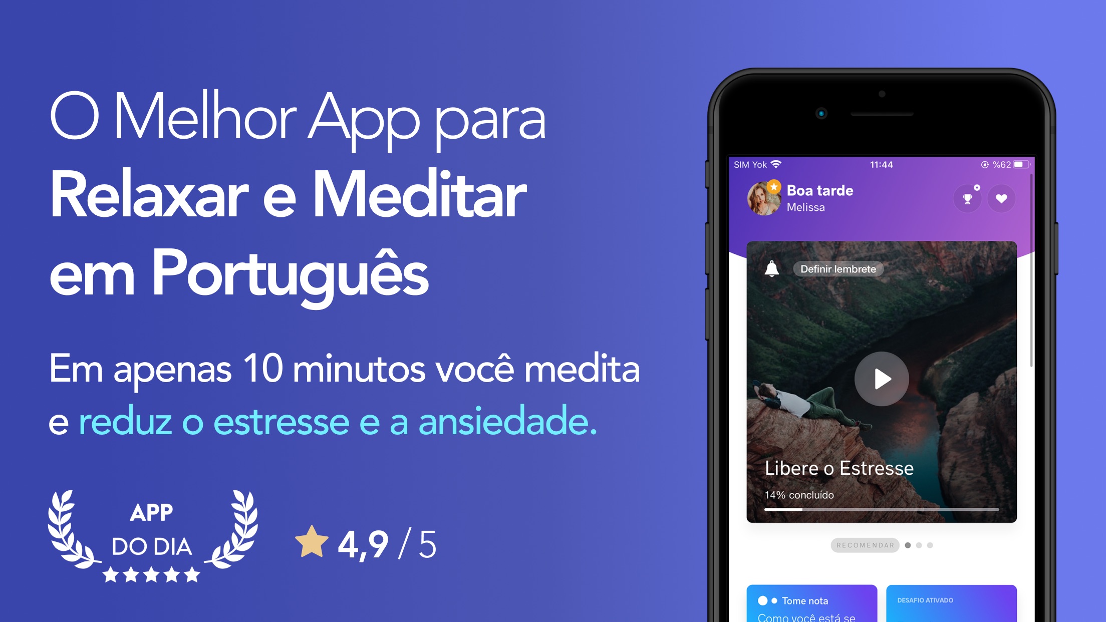 Screenshot do app Meditopia: Meditação, Sono