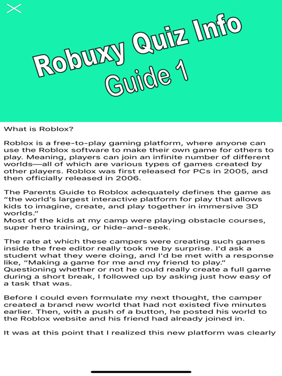 Roblox Training Quiz