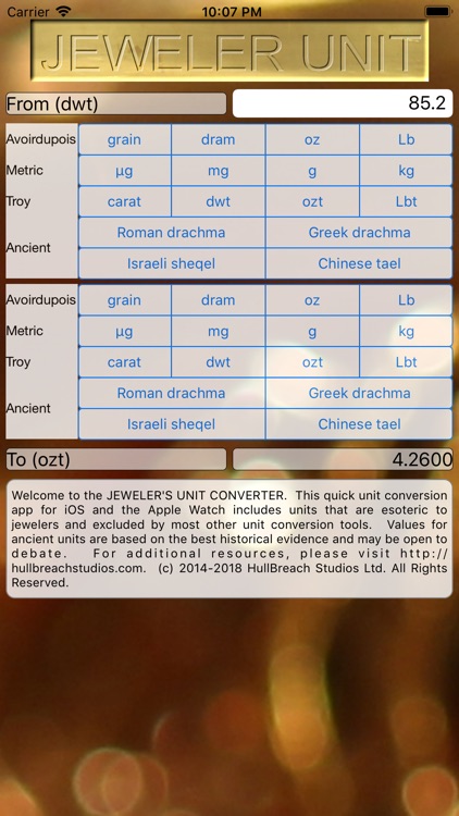 Jeweler's Unit Converter Lite