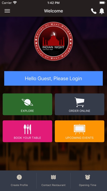 Indian Night Restaurant App