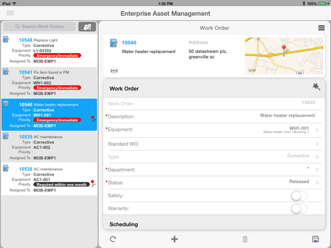 Infor EAM Mobile Connected - náhled