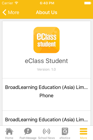 eClass Student App - náhled