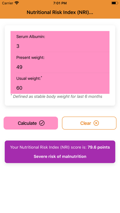 Nutritional Status Calculator screenshot 2