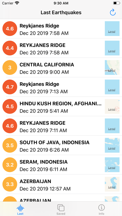 Earthquake List screenshot 2