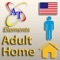 A collection of linked augmentative communication pages for an adult in the home environment