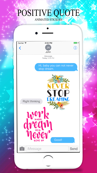 How to cancel & delete Animated POSITIVE & MOTIVATIONAL Quotes Stickers from iphone & ipad 4