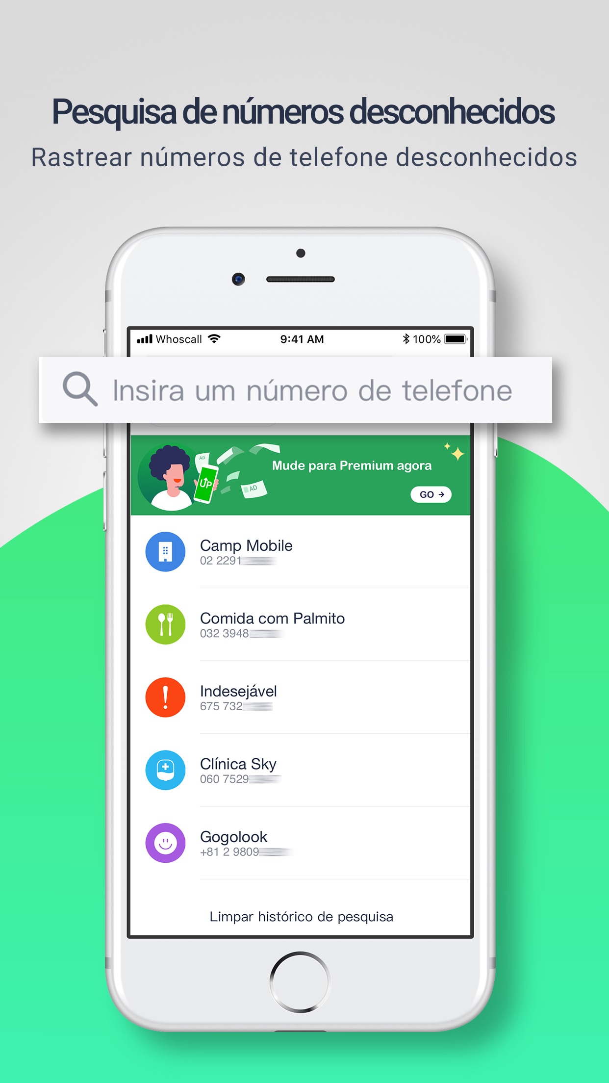 Screenshot do app Whoscall Quem Chama