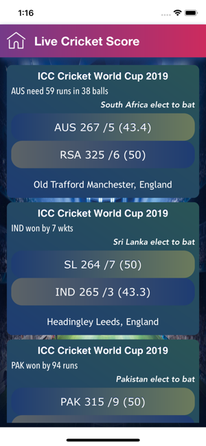 Live Cricket Match Score