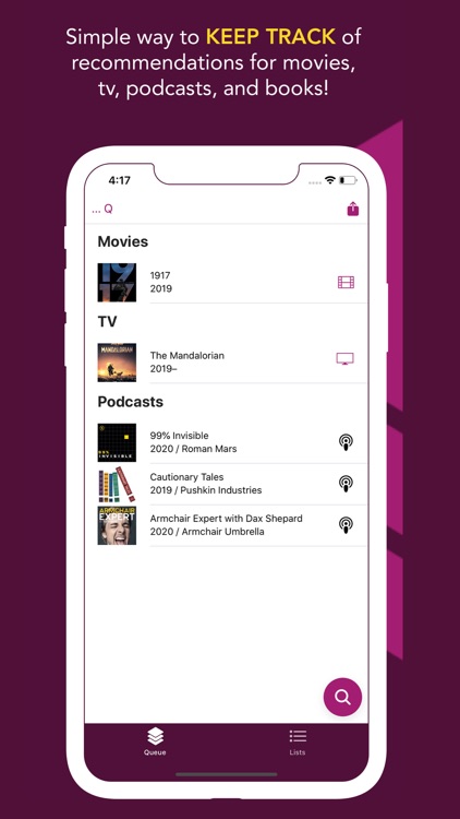 Q - movies tv podcasts books