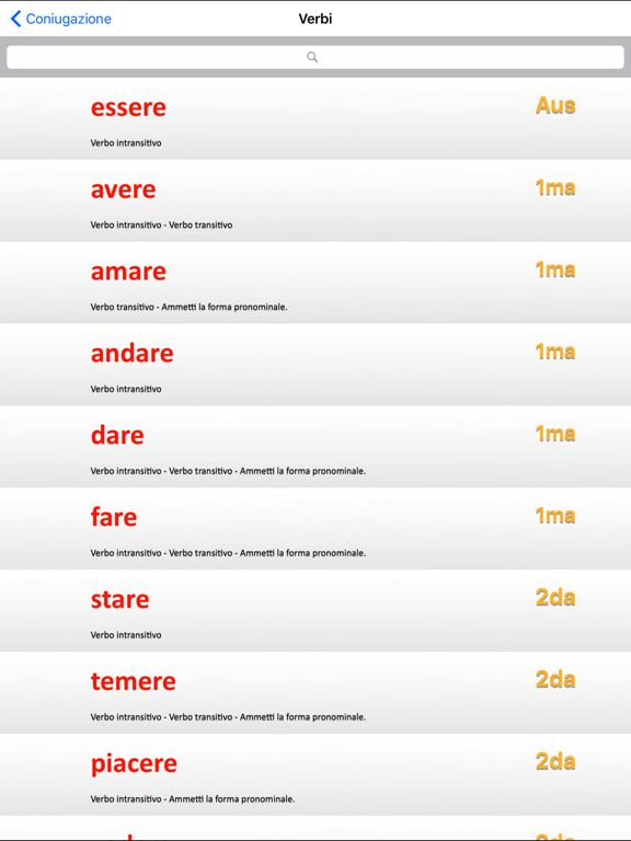 Coniugazione - verbi italiani screenshot 2