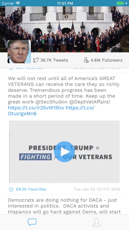Pres. Trump's Tweets screenshot-0