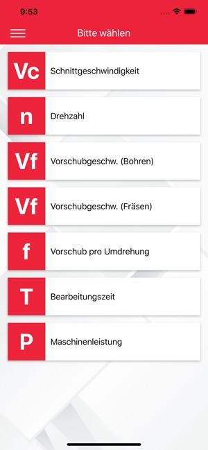 Owema - Schnittdatenrechner