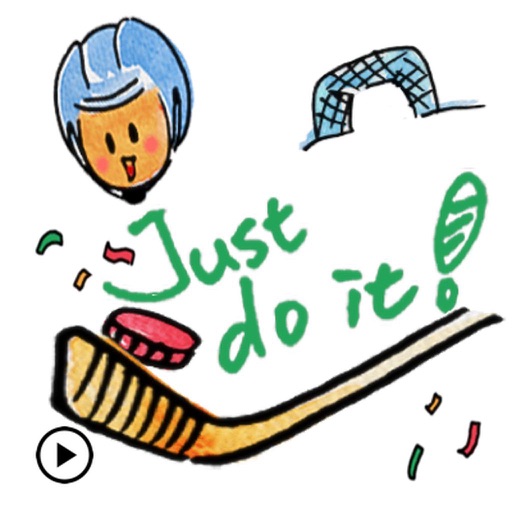 Animated Play Hockey Sticker icon