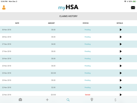 myHSA screenshot 3