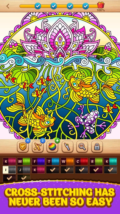 Cross Stitch Coloring Mandala by Playcus Limited