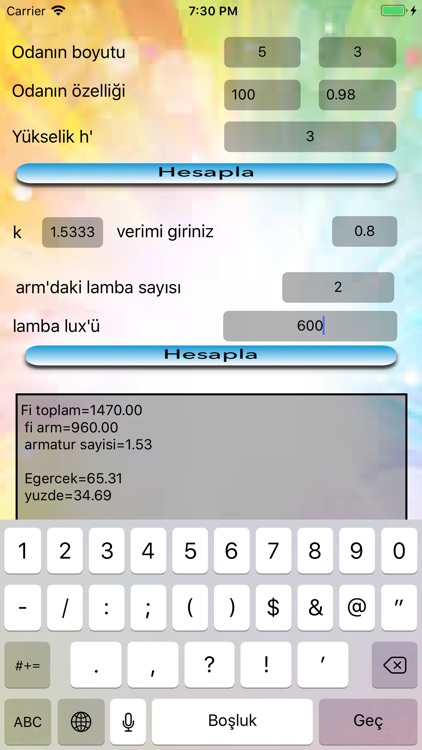 Aydınlatma Armatür Hesabı screenshot-4