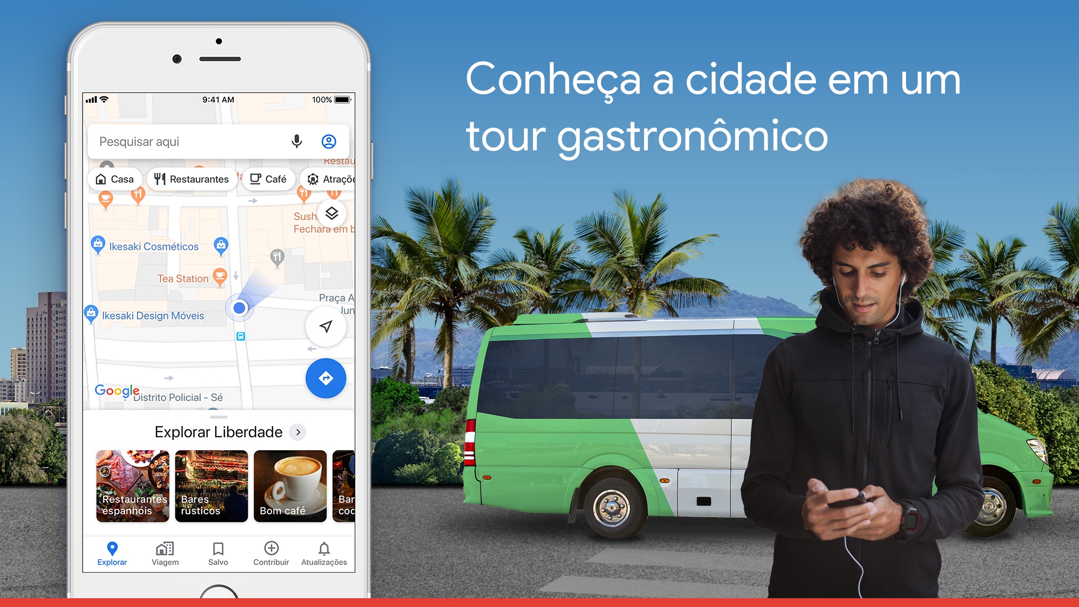 Screenshot do app Google Maps -trânsito & comida
