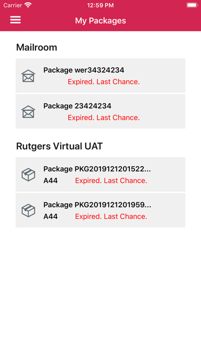 Rutgers Student Package Locker screenshot 2