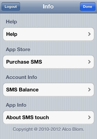 SMS touch - náhled